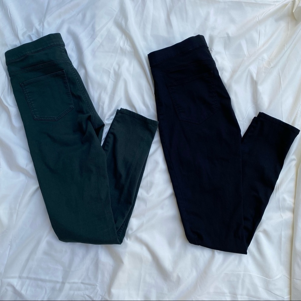 H&M Black and Green Skinny Jeans - Size 8